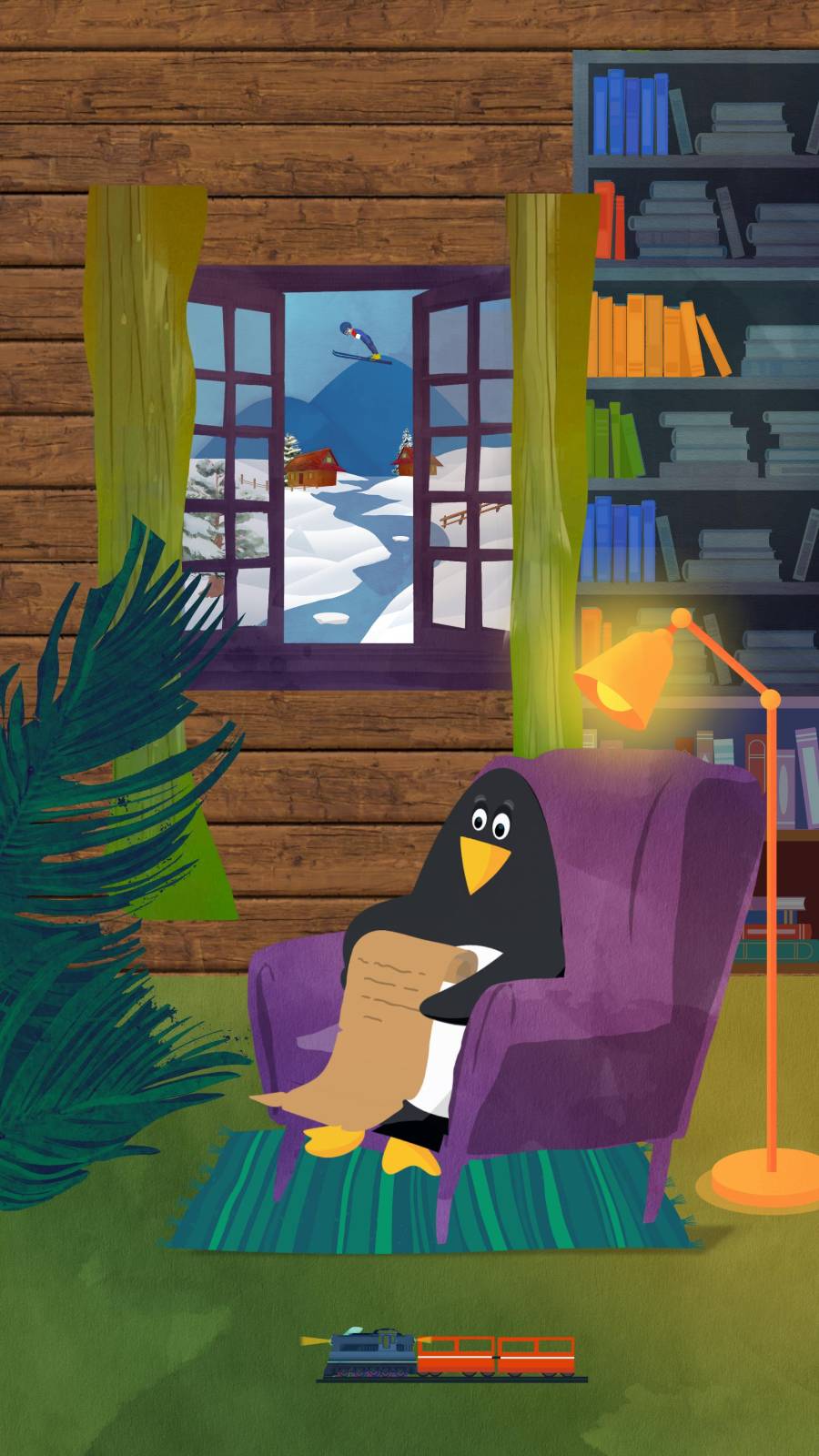 Pingwin w bibliotece